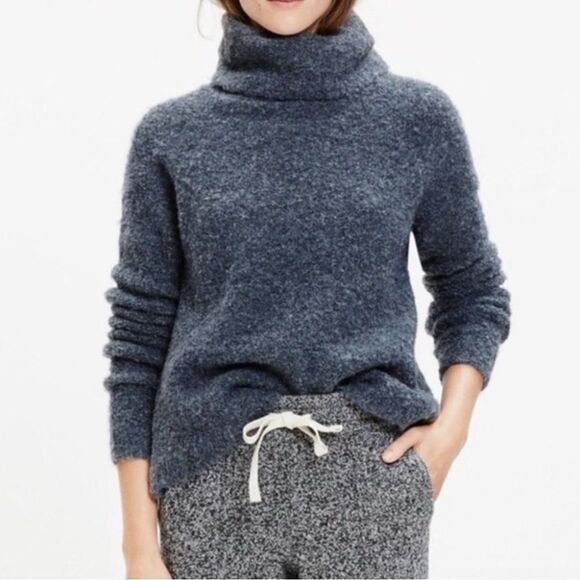 Madewell roundtrip wool alpaca turtleneck sweater gray - Picture 1 of 4